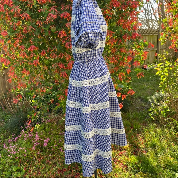 Cottagecore Plaid Prairie Country Vintage Dress - Picture 11 of 16
